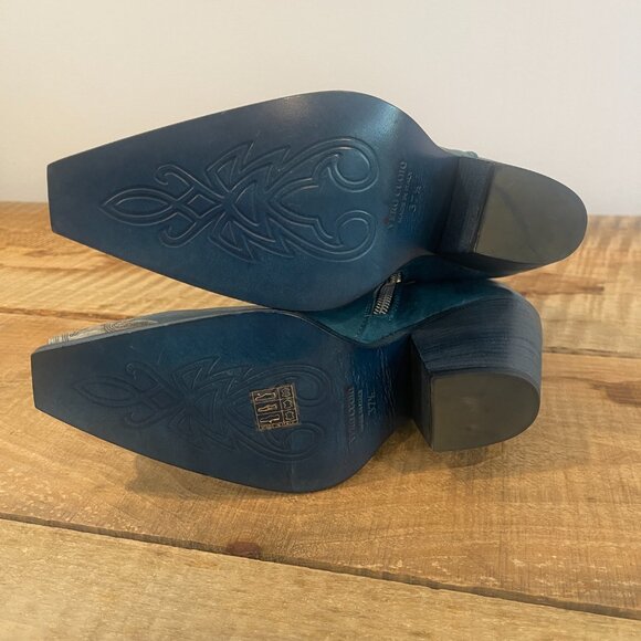 Free People Brayden Western Boot NWOT in Petrol Blue Size 37.5 (US 7) - Picture 9 of 13